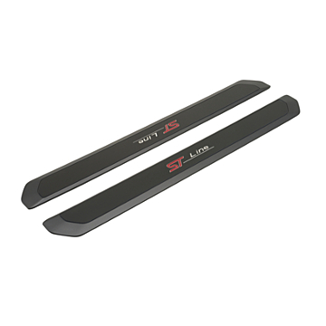 Ford Ecosport (10/2017 - ..) / Focus (04/2018 - ..) / Puma (10/2019 - ..) front door sills, black with red and white illuminated ST-Line logo