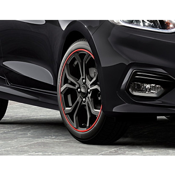 Ford FIESTA - FIESTA VAN ALLOY WHEEL 17" 5 X 2-SPOKE Y DESIGN, BLACK WITH RED ACCENT RING, 2017 - 2021