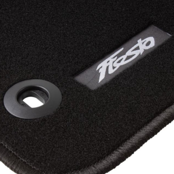 Ford Fiesta (09/2008 - 08/2011) front and rear floor mats black with logo RHD