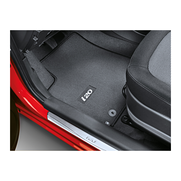 Hyundai i20 3-drs (2012 - 2015) vloermatten, velour met zwart accent, LHD