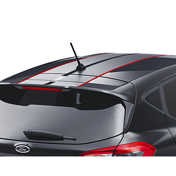 Ford Fiesta (07/2017 - 2023) striping for roof, matte black/glossy red