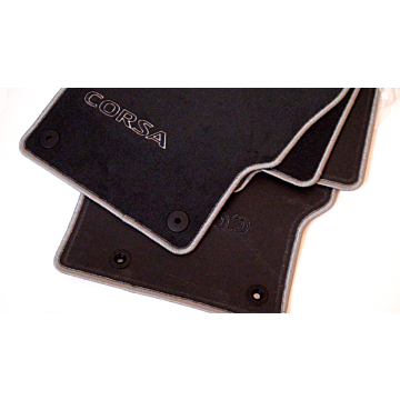 Opel Corsa D / E floor mats hard coal / silver