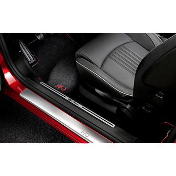 Alfa Romeo Mito scuff plates inox with Mito logo