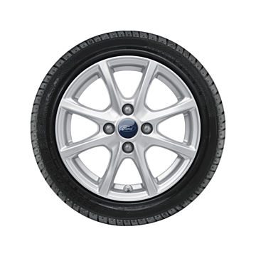Ford Fiesta (07/2017 - 2023) alloy wheel with winter tire 15", 8-spoke design, silver