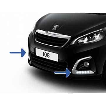Peugeot 108 trim fog lamp right with daytime running lights chrome
