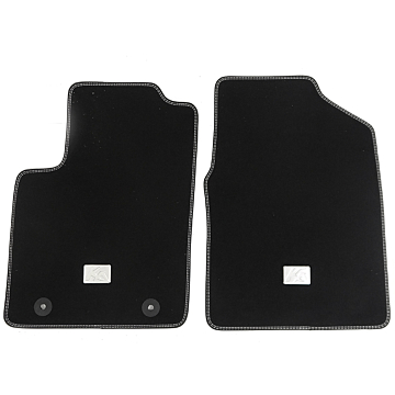Ford Ka (10/2012 - 2016)  floor mats, premium velours front, black with silver double stitching