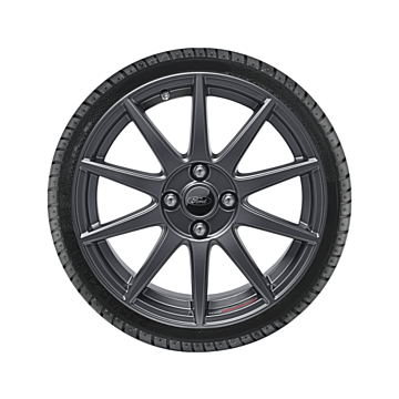 Ford Fiesta (07/2017 - 2023) alloy wheel with winter tire 17", 10-spoke design, Magnetite Matt, Ford Performance