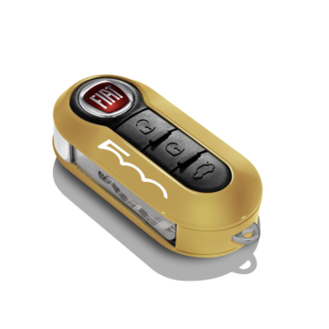 Fiat 500L pack of two key covers in orange and pastel white with 500 logo