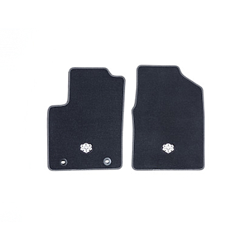 Ford Ka 09/2008 - 09/2012 floor mats, premium velours front, black with white stitching