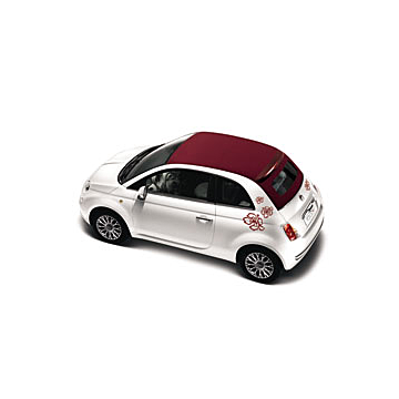 Fiat 500/500c sticker flower ivory