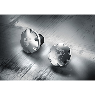 Abarth 500/500C oil and fuel cap in aluminum with Abarth shield