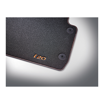 Hyundai i20 Active (2016 - .. ) floor mats, velour with orange accent, LHD