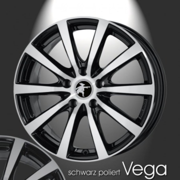 Musketier Peugeot 206 alloy wheel Vega 6,5x16 black polished
