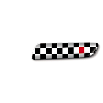 Fiat 500/500c badge black chequered