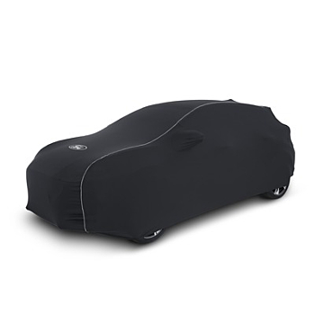 Ford Puma (10/2019 - ..) premium black protective cover, with white piping and white Ford oval