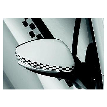 Peugeot 208 (2012 - 2019) mirror caps black-white checked
