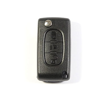Peugeot folding key with 3 buttons with battery on the chip / light button