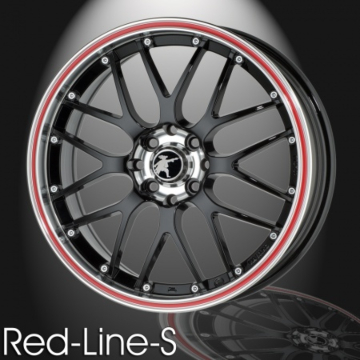 Musketier Citroën DS3 lichtmetalen velg Red-Line-S 6x15 zwart rand gepolijst, rode rand