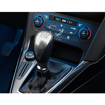 Ford Focus (09/2014 - 03/2018) gear shift knob black leather and aluminum design