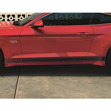 Ford Mustang (03/2018 - 03/2023) Ford Performance Tri-Bar side stripes with Mustang lettering, matte black