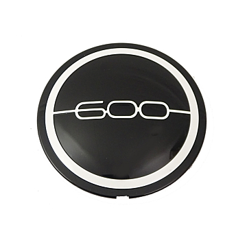 Fiat 600 hub cap glossy black / white