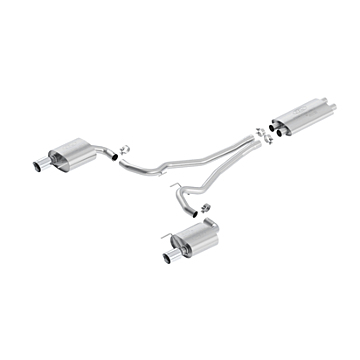 Ford Mustang (03/2015 - 10/2017) sports exhaust system stainless steel, with chrome double tailpipe (GT)