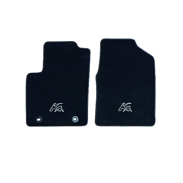 Ford Ka 09/2008 - 09/2012 floor mats, premium velours front, black with Ka-logo