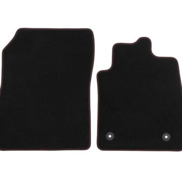 Ford Fiesta (07/2017 - 2023) / Puma (10/2019 - ..) floor mats, Premium velour front, black with red stitching RHD