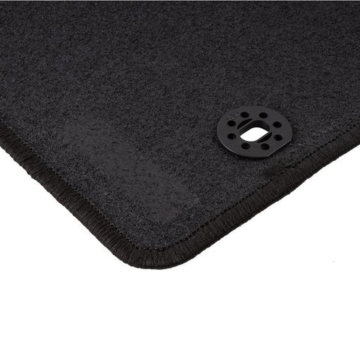 Ford Focus (07/2004 - 12/2010) floor mats, black with logo and attachment points RHD