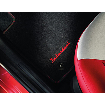Ford Ka 09/2008 - 09/2012 floor mats, premium velours front, black with rood double stitching