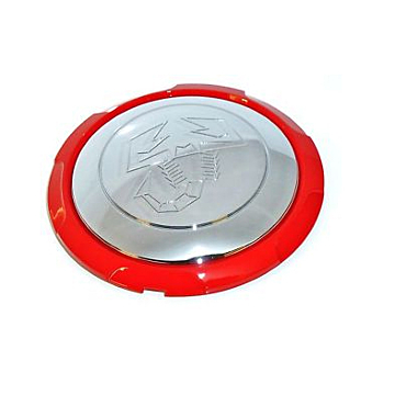 Abarth 500 hub cap chrome / red