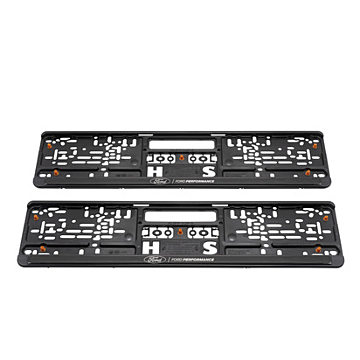 Ford kentekenplaathouder zwart, met wit 3D effect "Ford Performance" logo