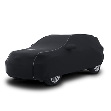 Ford Explorer (08/2019 - ..) premium black protective cover, with white piping and white Ford oval