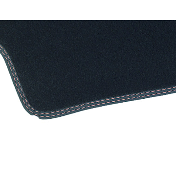 Ford Fiesta 11/2012 - 2017 floor mats, premium velours rear, black with cognac double stitching