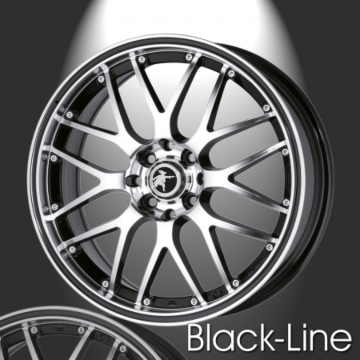 Musketier Citroën C5 2001 - 2008 lichtmetalen velg Black-Line 6x15 zwart gepolijst, zwarte rand