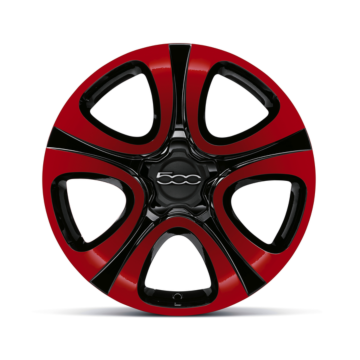 Fiat 500X set lichtmetalen velgen 18” bicolore rood en zwart