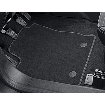 Ford EcoSport (10/2013 - ..) floor mats, Premium velour front, metallic gray with double gray stitching