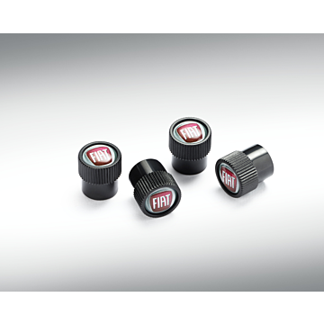 124 SPIDER tyre valve caps with Fiat logo black