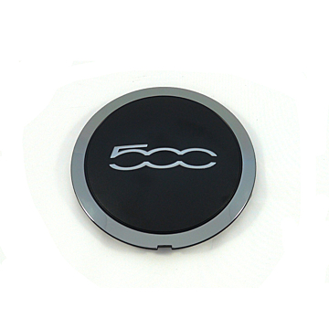 Fiat 500 naafkappen set zwart / chroom