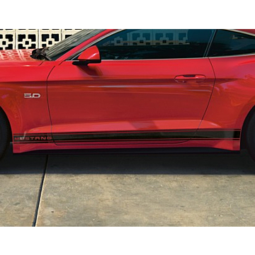 Ford Mustang (03/2018 - 03/2023) Ford Performance Tri-Bar side stripes with Mustang lettering, glossy black