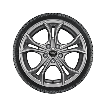 Ford Focus (04/2018 - ..) alloy wheel with winter tire 17", 5x2-spokes, Y-design, silver