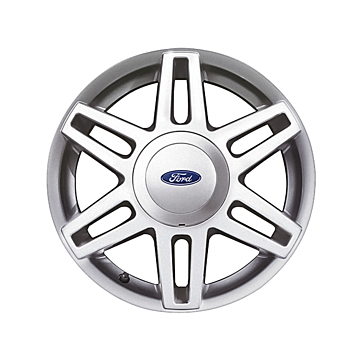 Ford Fusion 2002 - 2012 alloy wheel 15" 6 x 2-spoke star design, silver machined