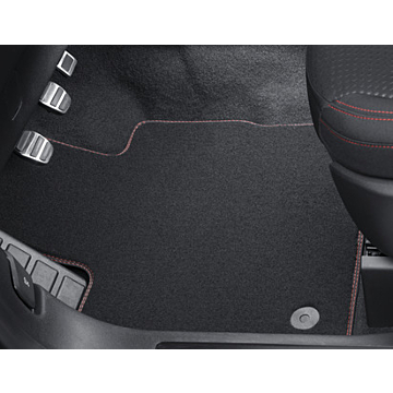 Ford Kuga (12/2019 - ..) floor mats Premium velour front and rear, black with double red stitching