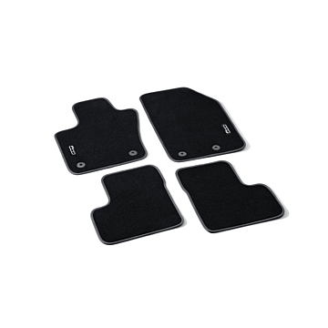 Fiat 500X floor mats velors with 500-logo black / metallic (RHD)