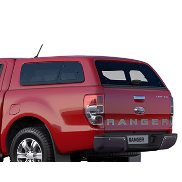Ford Ranger (02/2019 - ..) double cab hard top with side windows, Race Red