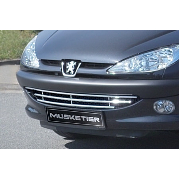 Musketier Peugeot 206 stainless steel grill, chromed with small original grill