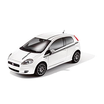 Fiat Punto 3-drs lateral stripes Circuit red
