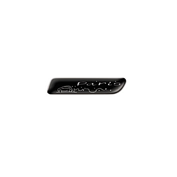 Fiat 500/500c badge black Paris with silver graphics