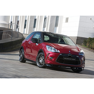 Musketier Citroën DS3 spoilerpakket Tiburon, zwart met 2xØ101mm Center-sporteinddemper