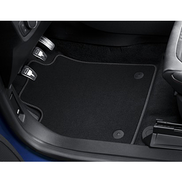 Ford Fiesta (07/2017 - 2023) / Puma (10/2019 - ..) floor mats, premium velour front, with metal gray stitching